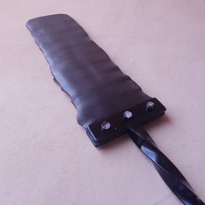 Paddle cuir (caïman) & acier - 43,5 cm - marron
